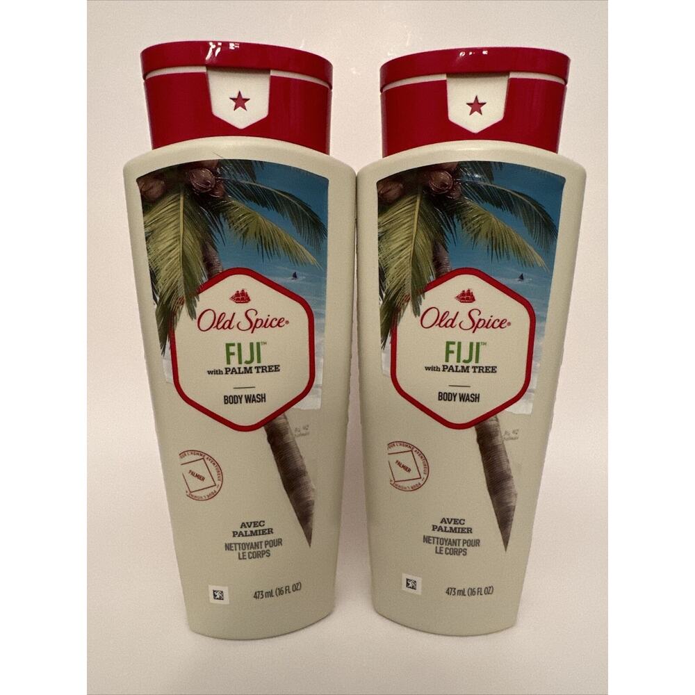 Old Spice Body Wash Fiji with Palm Tree 16 fl. oz. (Lot of 2)